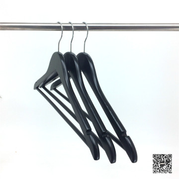 Black Wooden Hospitality Clothes Hanger for Hotel Coat Storage